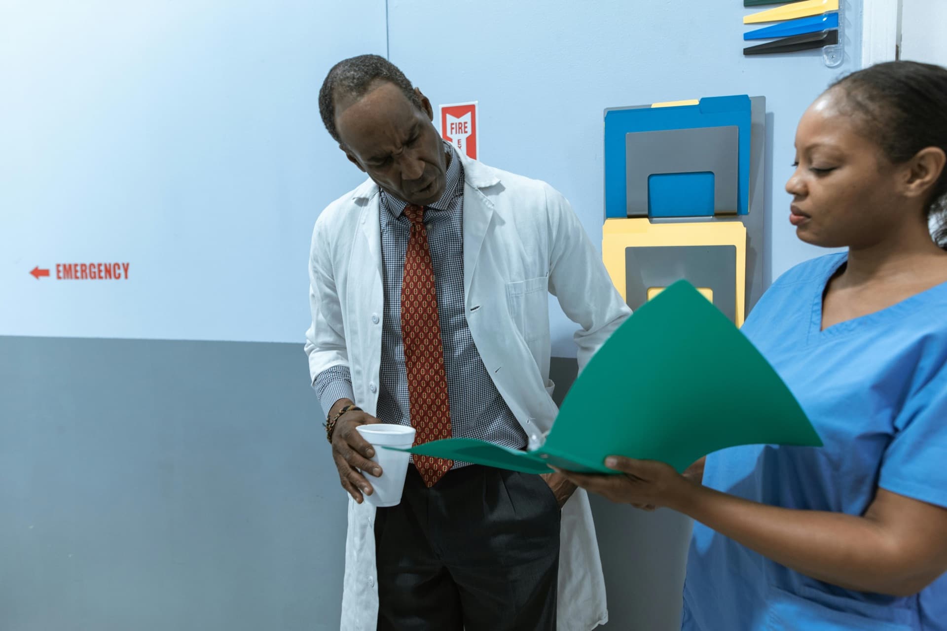 Hospital clinicians coordinating patient care
