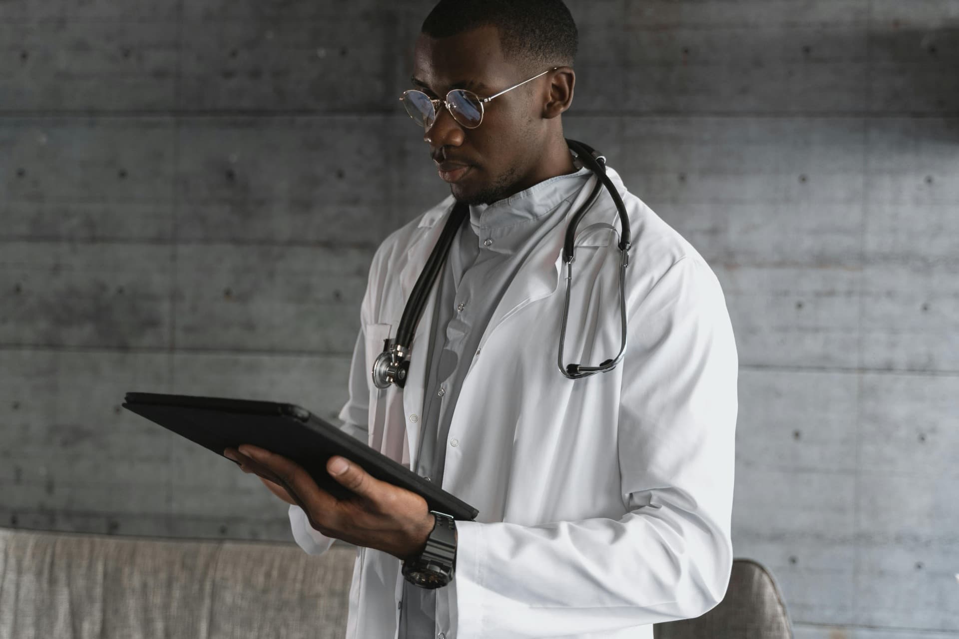 Radiologist reviewing imaging on a workstation
